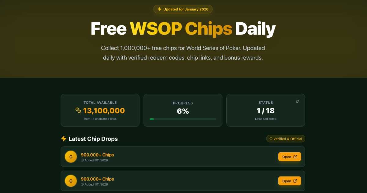 The Ultimate Guide to Collecting Daily WSOP Chips (2026)